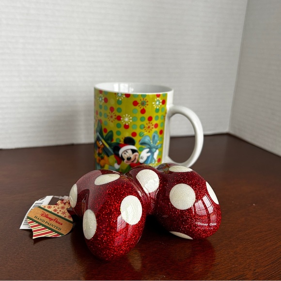 Mickey Mouse and Friends Mug & Minnie Mouse Sparkly Red Polka Dot Bow Ornament - Picture 2 of 13